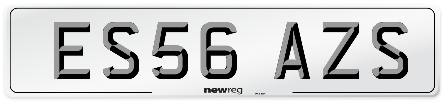ES56 AZS Number Plate from New Reg